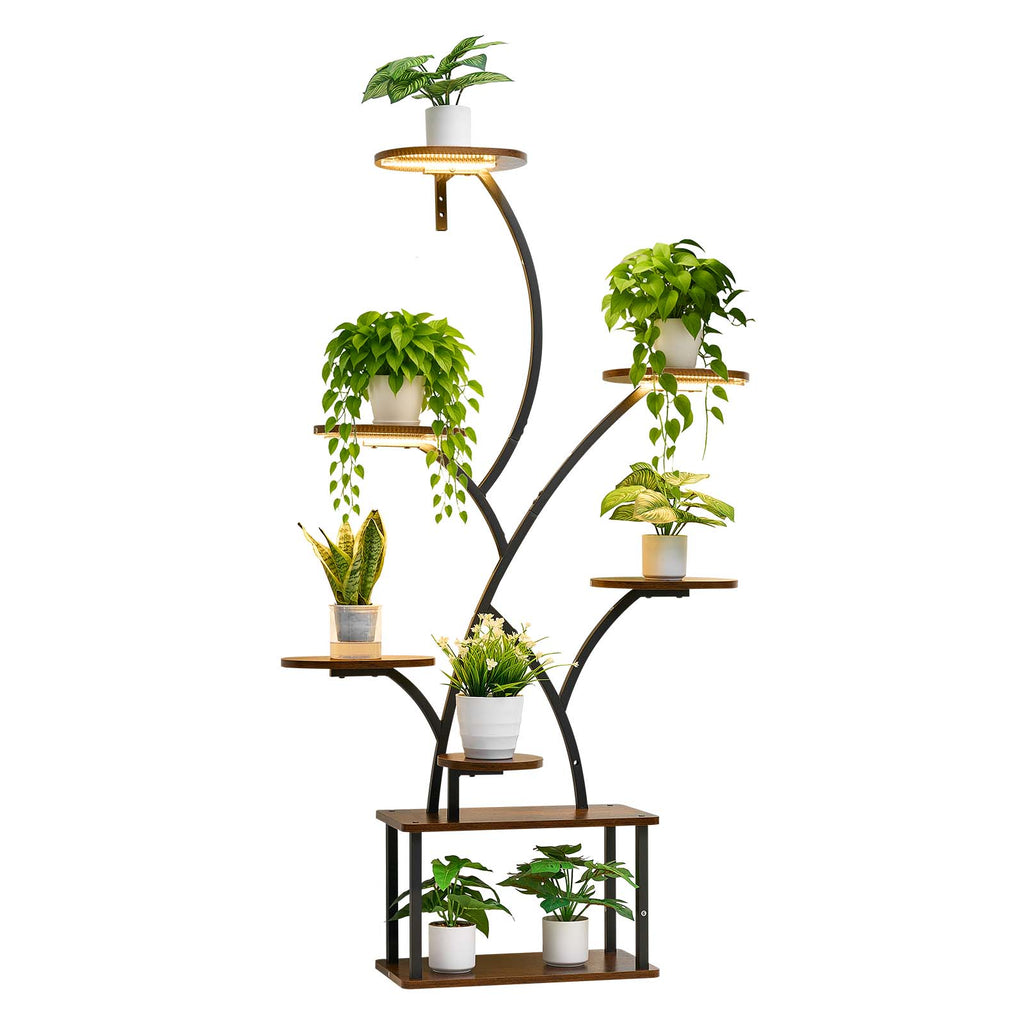 62" arched 8-tier lighted plant shelf, view 10