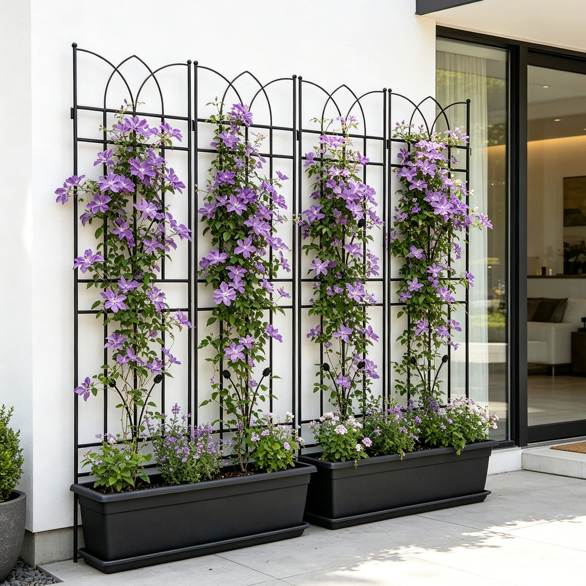 4 Pack Metal Garden Trellis – Brown or Black
