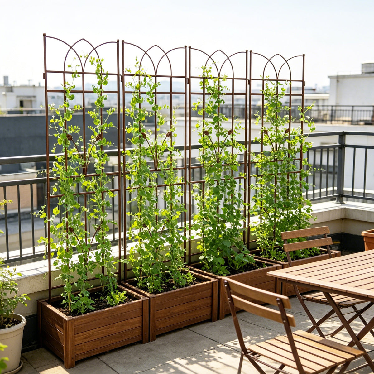 4 Pack Metal Garden Trellis – Brown or Black
