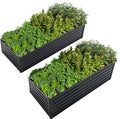 2 Pack Metal Raised Garden Bed Kit Outdoor - 8x4x2 FT Galvanized Planter Boxes Set