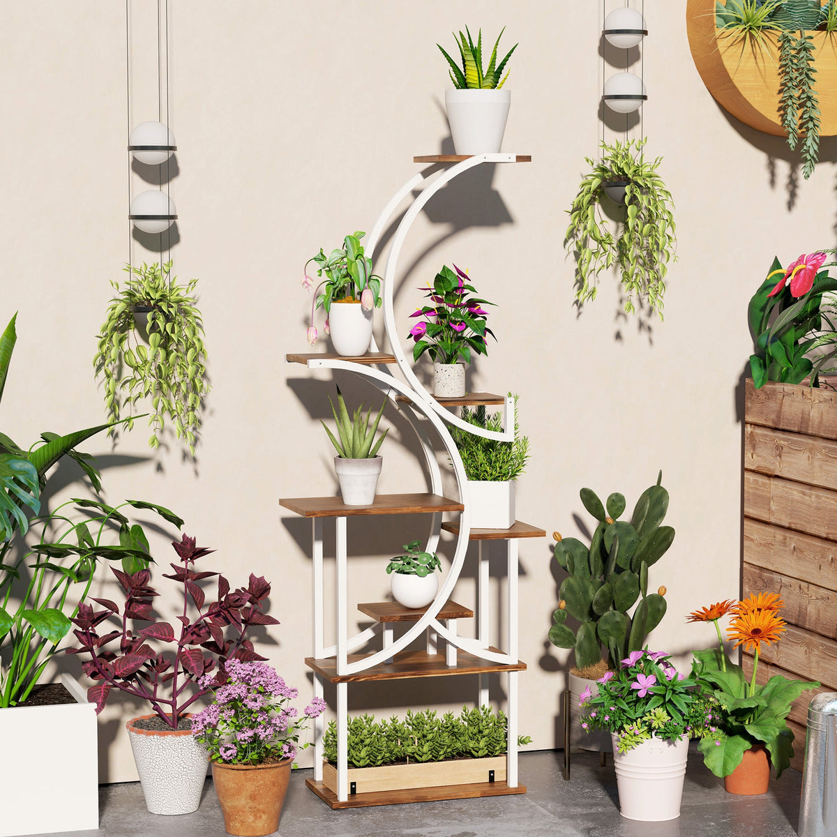 Outsunny 8-tier S-shaped plant stand, view 10