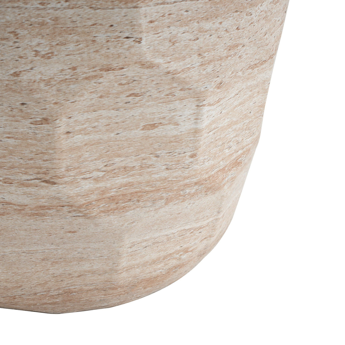 Travertine Lightweight Concrete Side Table For Indoor / Outdoor Use - Beige, view 4