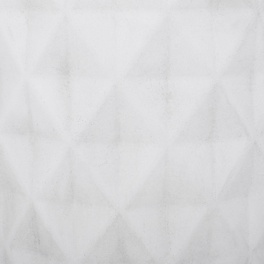 Diamond-Pattern Cylinder Concrete Side Table – Antique White, view 3