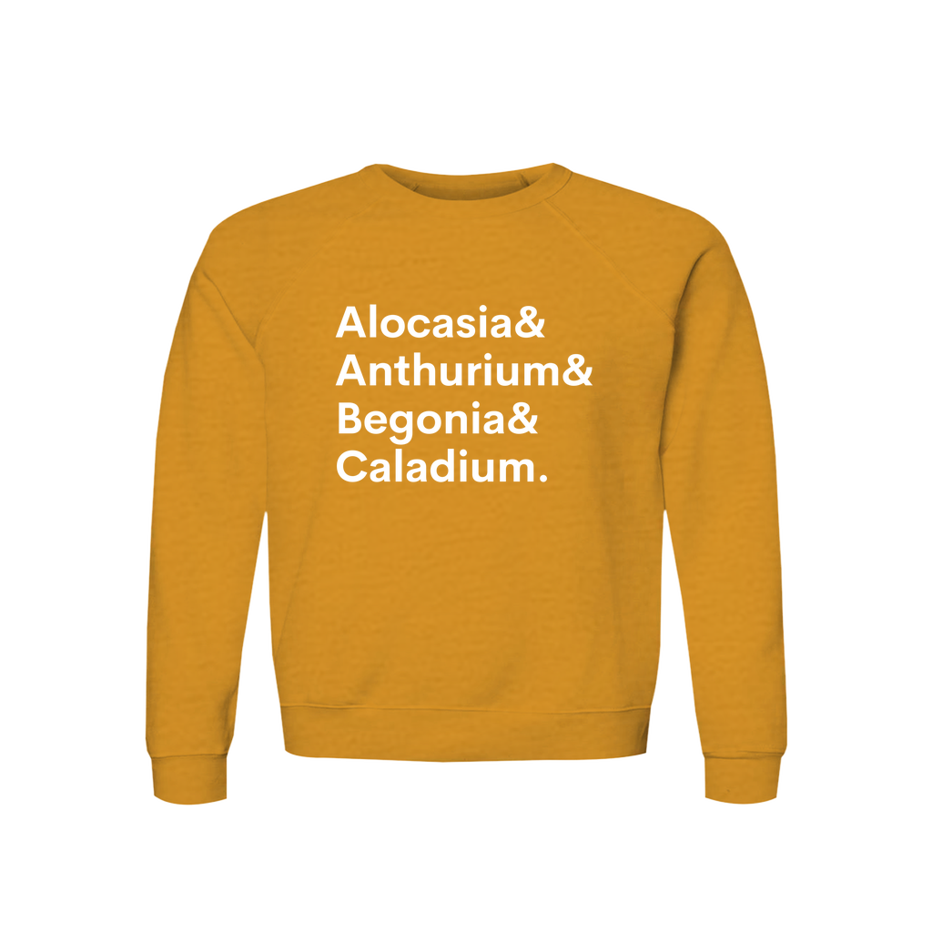 Alocasia, Anthurium, Begonia & Caladium Plant Lover Sweatshirt – Organic Cotton Raglan, view 10