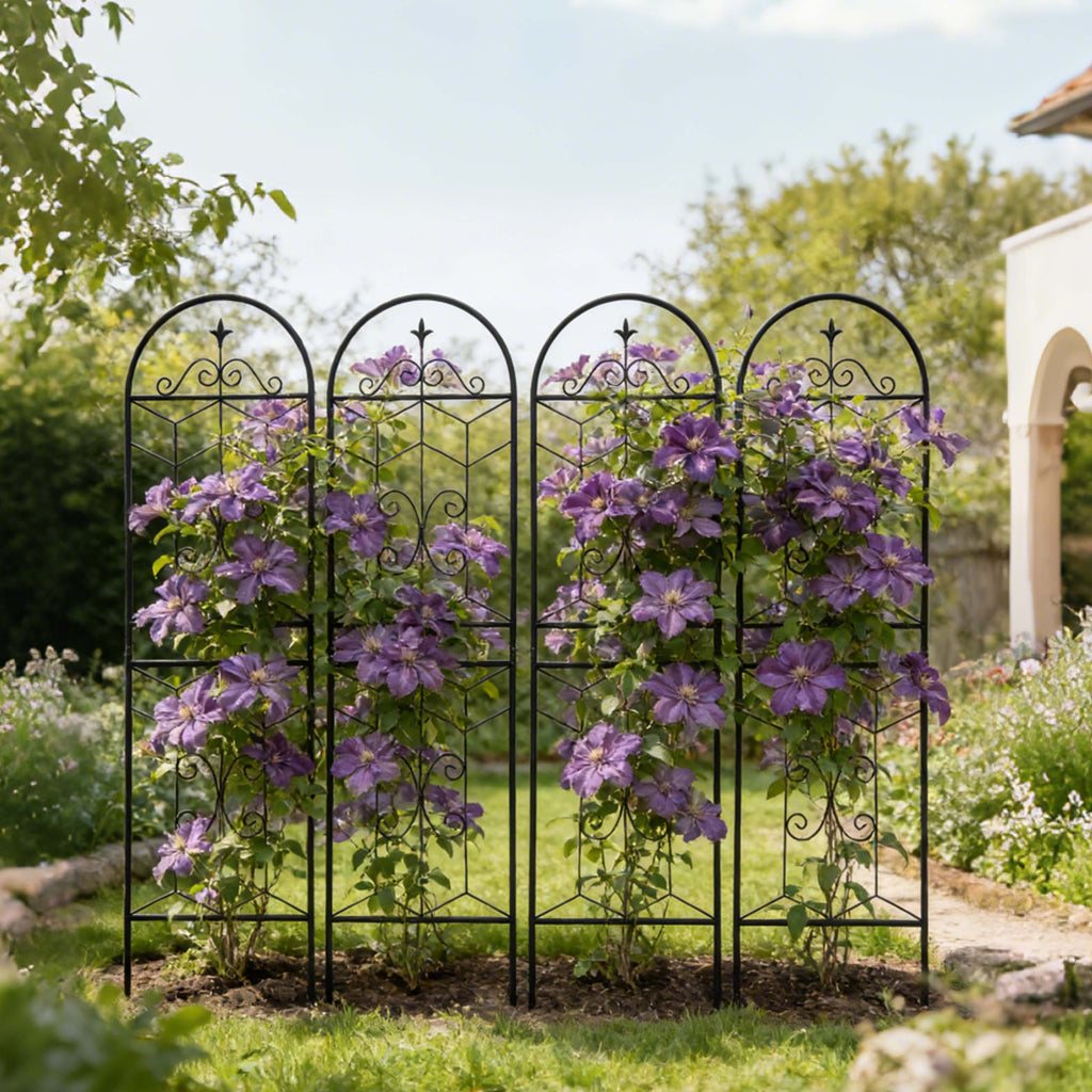 4 Pack Elegant Black Iron Garden Trellis, view 8