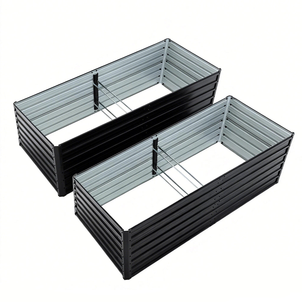 2 Pack Metal Raised Garden Bed Kit Outdoor - 8x4x2 FT Galvanized Planter Boxes Set, view 9