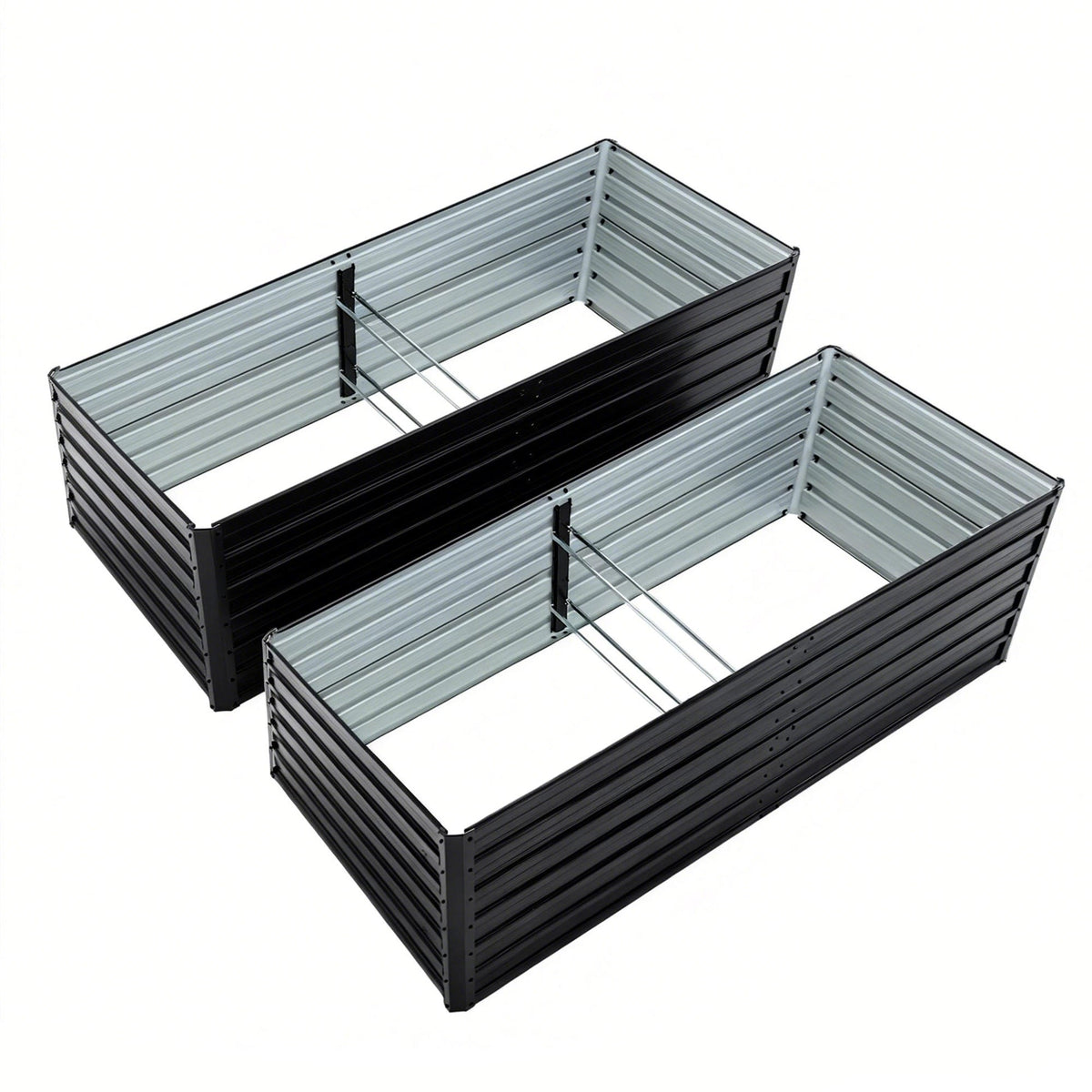 2 Pack Metal Raised Garden Bed Kit Outdoor - 8x4x2 FT Galvanized Planter Boxes Set, view 9