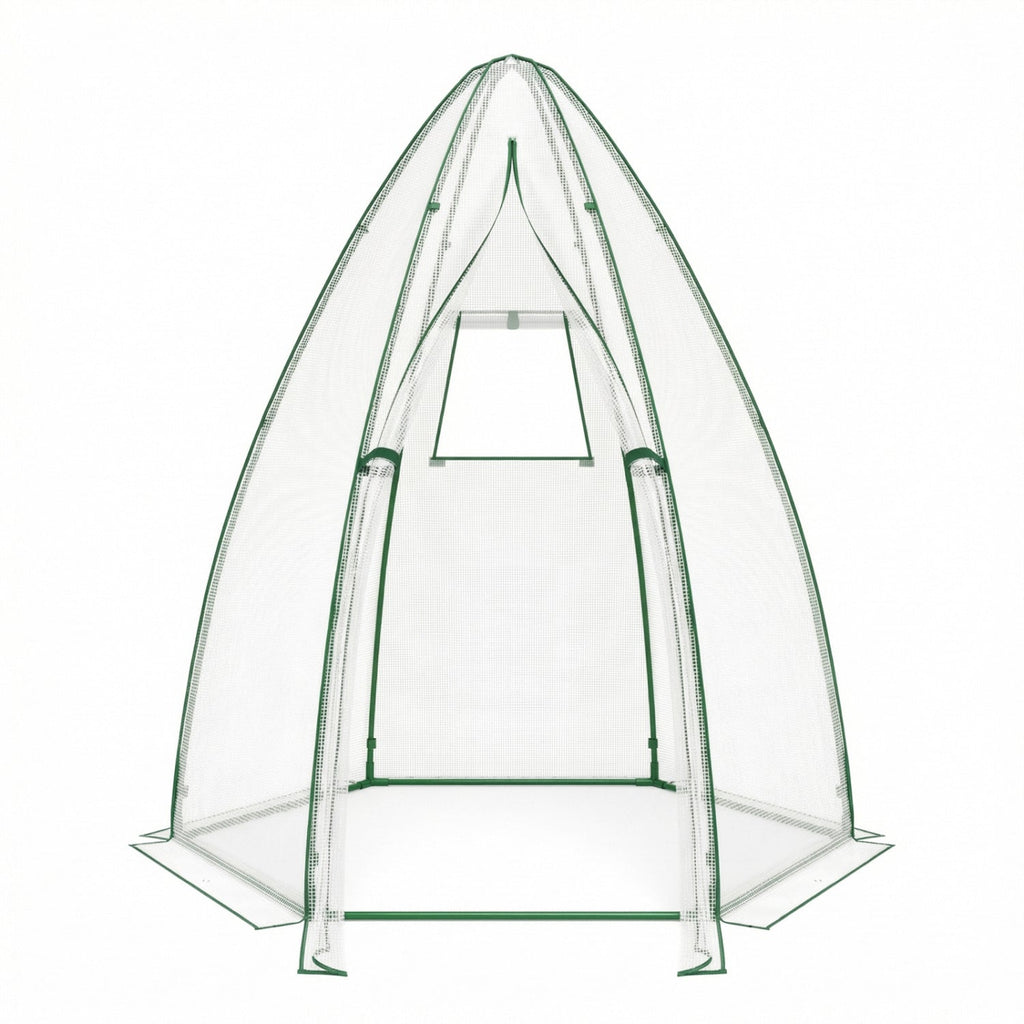 5.5 x 5.5 x 6 Feet Portable Mini Greenhouse with All-Weather PE Cover, view 7