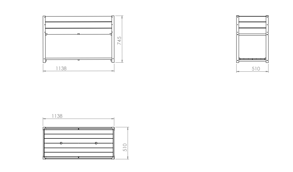 Solid Wood & Iron Frame Raised Garden Bed, view 2