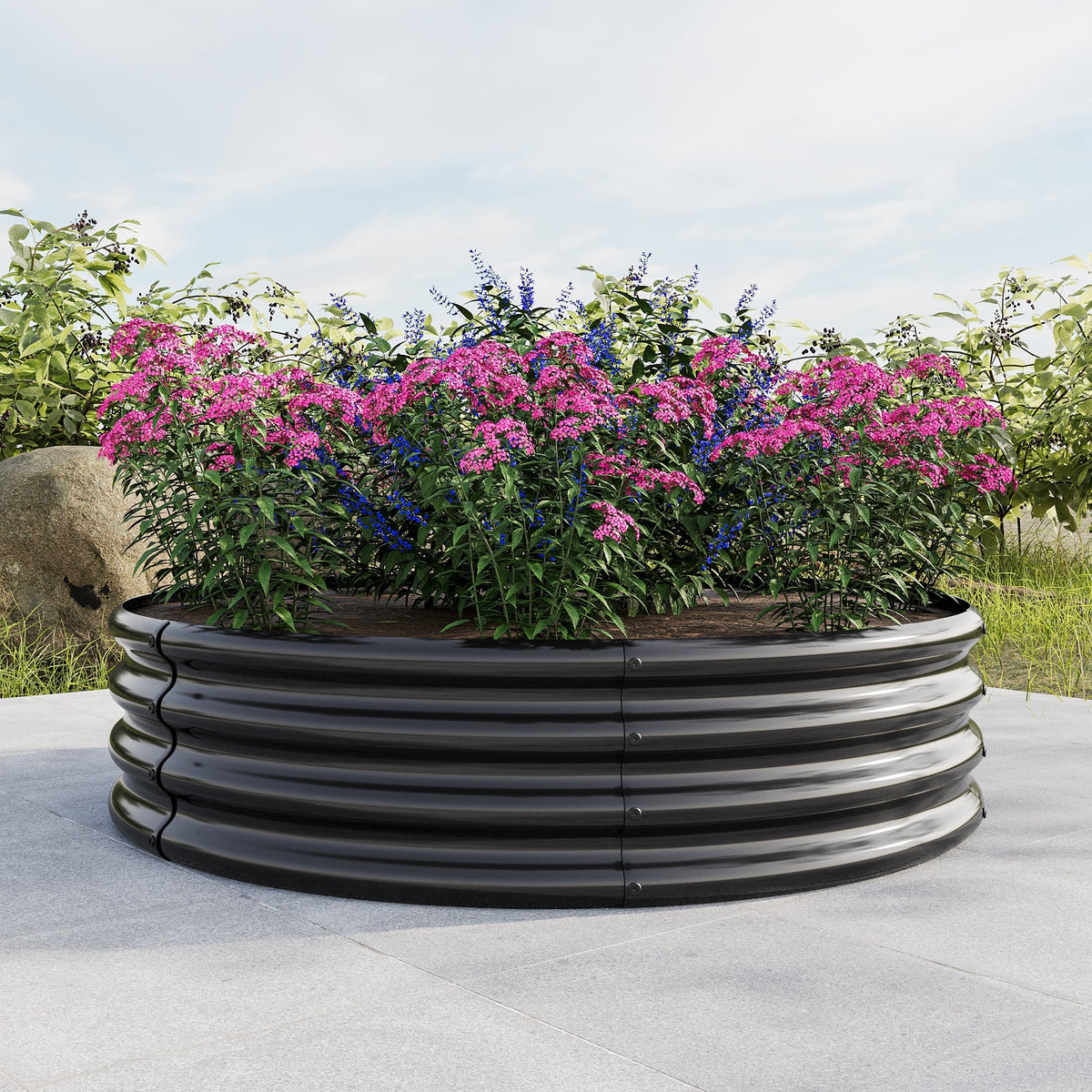 2PCS 47.24" Round Raised Garden Beds for Outdoor Gardening, view 5