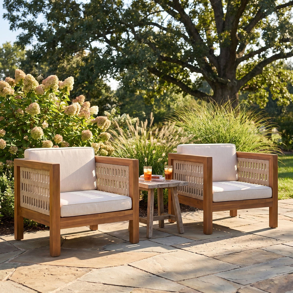 Outdoor Club Chair & Rope Arm And Cushions, view 11