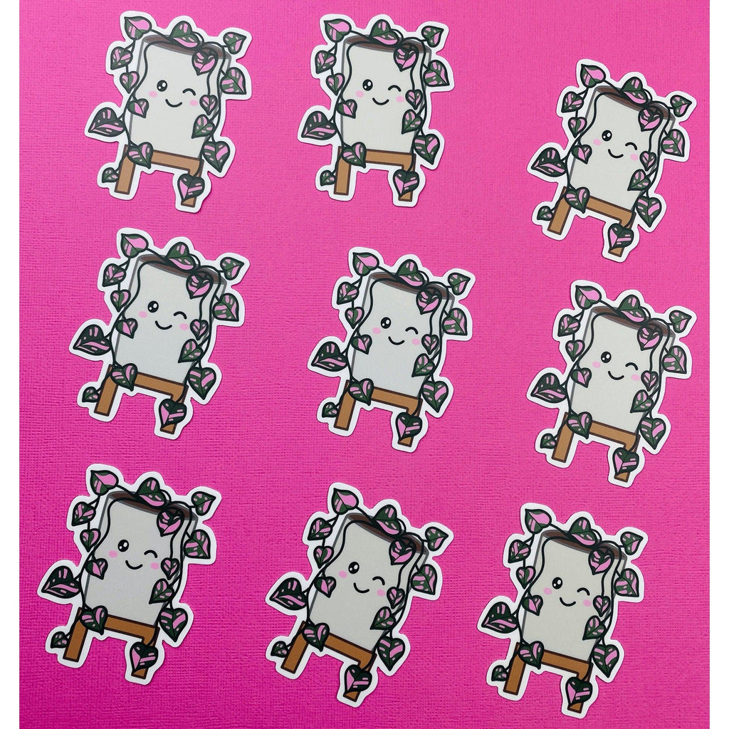 Pink Princess Philodendron Sticker, Sweetheart Plant Sticker, Heart Leaf Philodendron Sticker Kawaii Rare, view 3