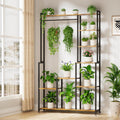 Large 8-tier indoor plant stand with grow light