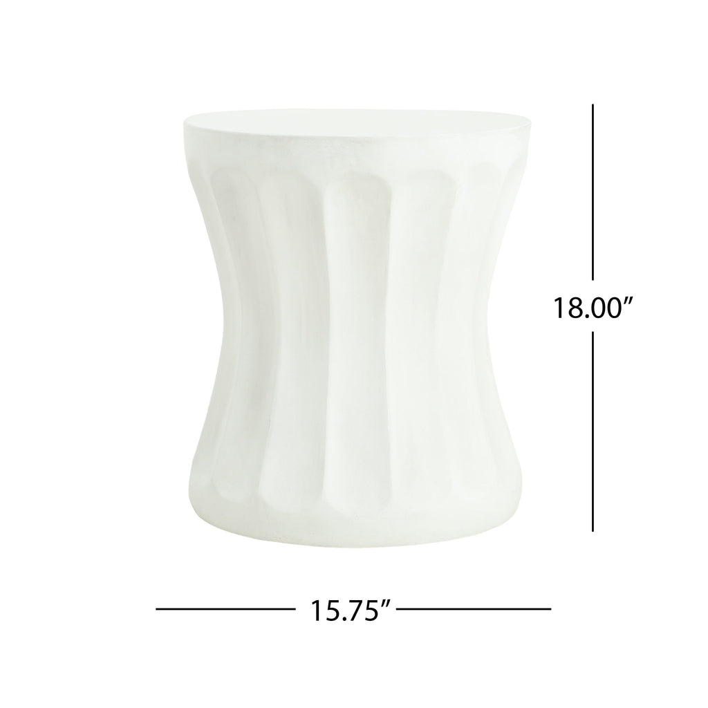 Outdoor Round Concrete Antique White Side Table, view 8