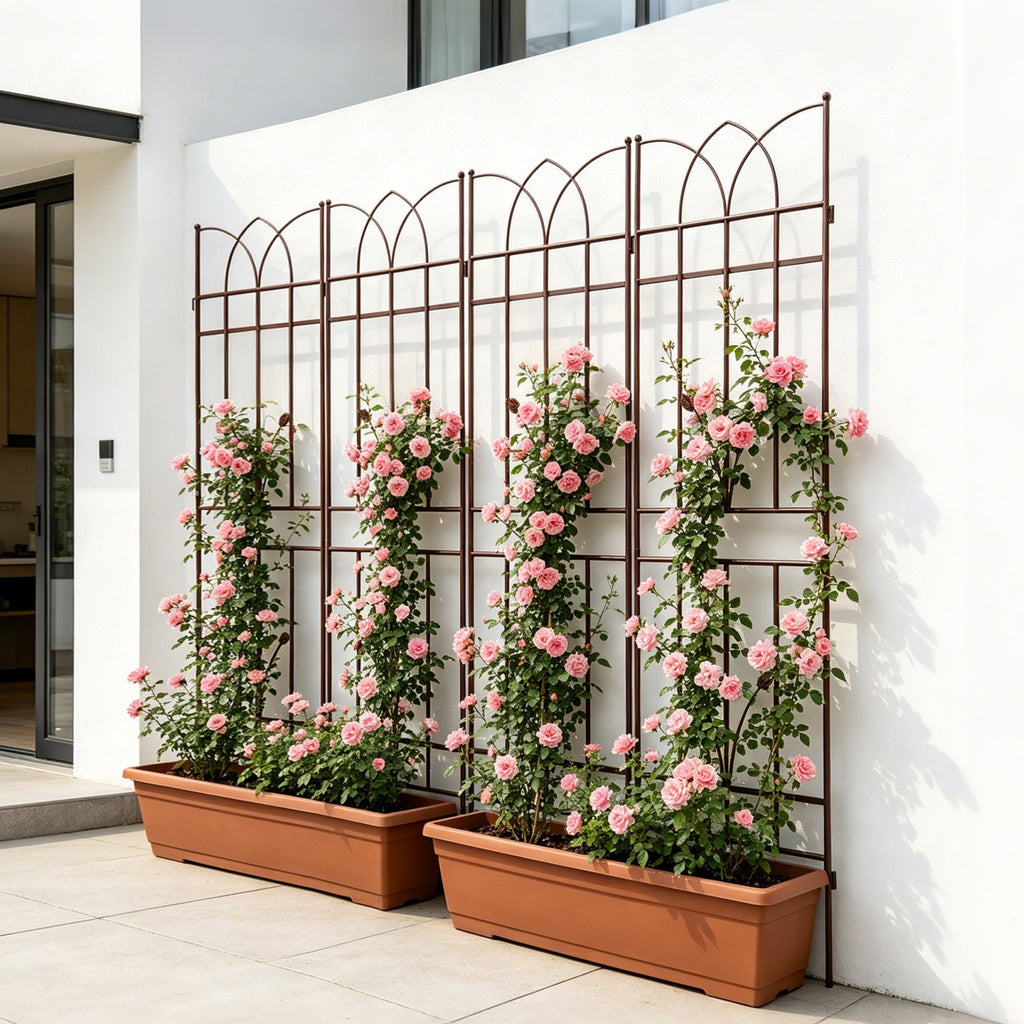 4 Pack Metal Garden Trellis – Brown or Black