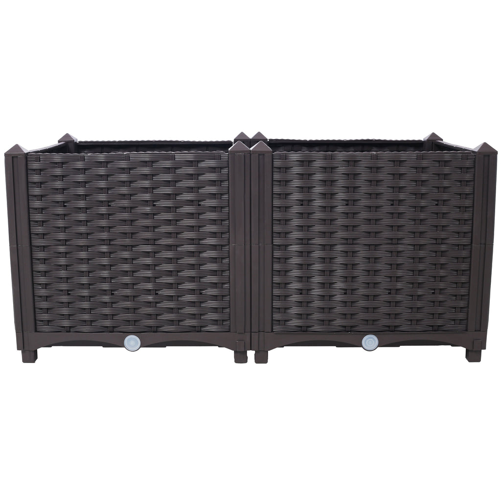 Deep Raised Garden Bed Planter Box with Self-Watering System - Polypropylene, view 2