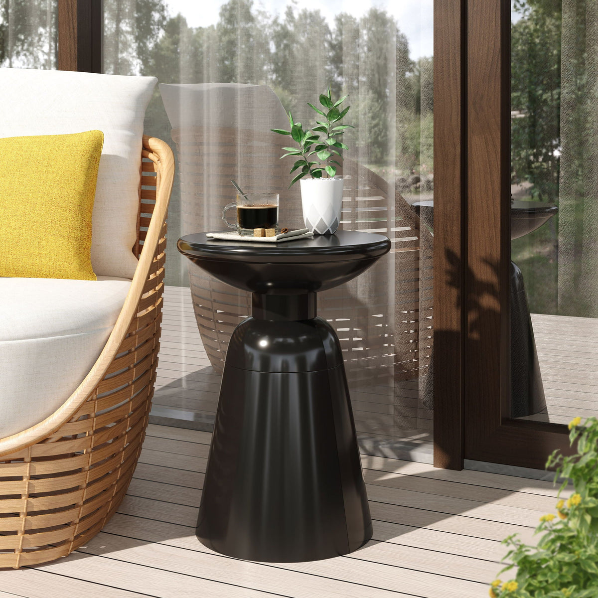 Outdoor Modern Metal End Large Table, view 13