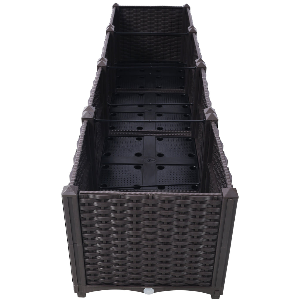 Deep Raised Garden Bed Plastic Planter Box with Self-Watering System - Polypropylene, view 8