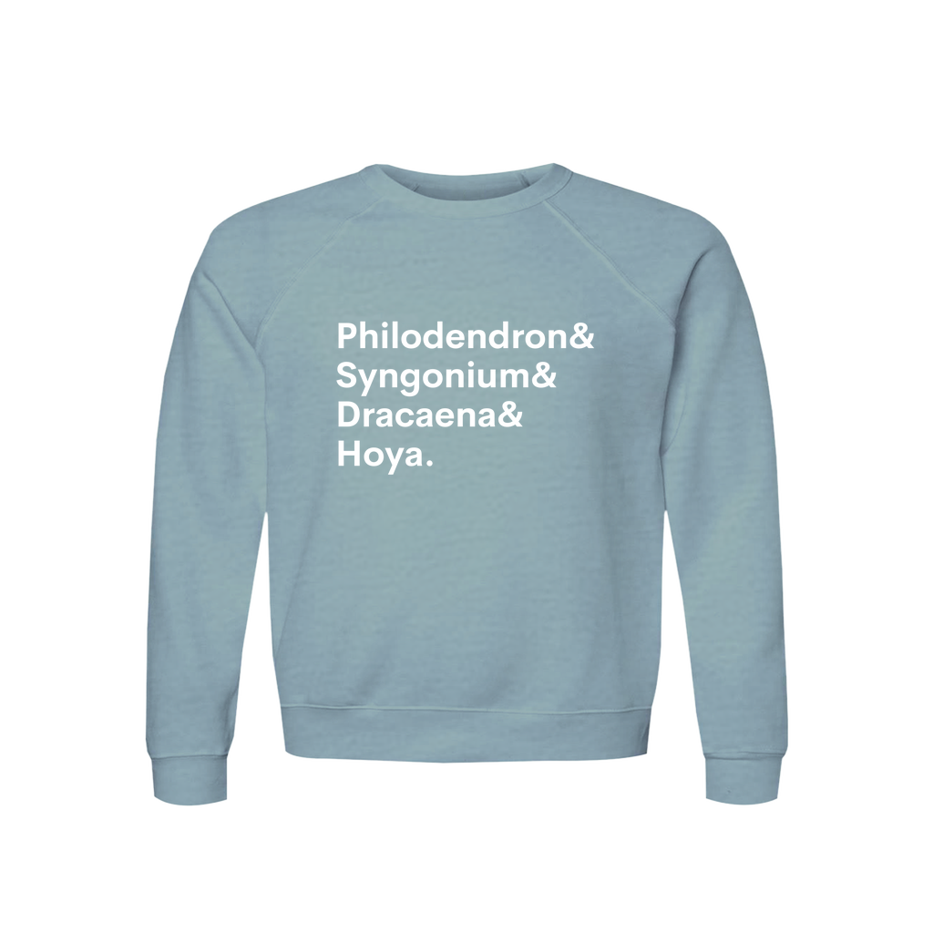 Philodendron, Syngonium, Dracaena & Hoya Plant Lover Sweatshirt – Organic Cotton Raglan, view 7