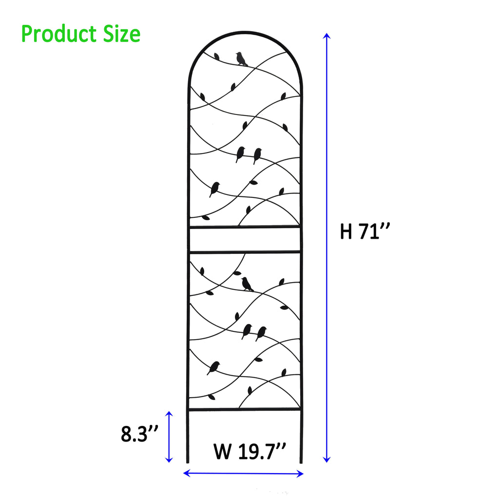 2 Pack Metal Garden Trellis 71" x 19.7" Rustproof Outdoor Plant Support, view 2