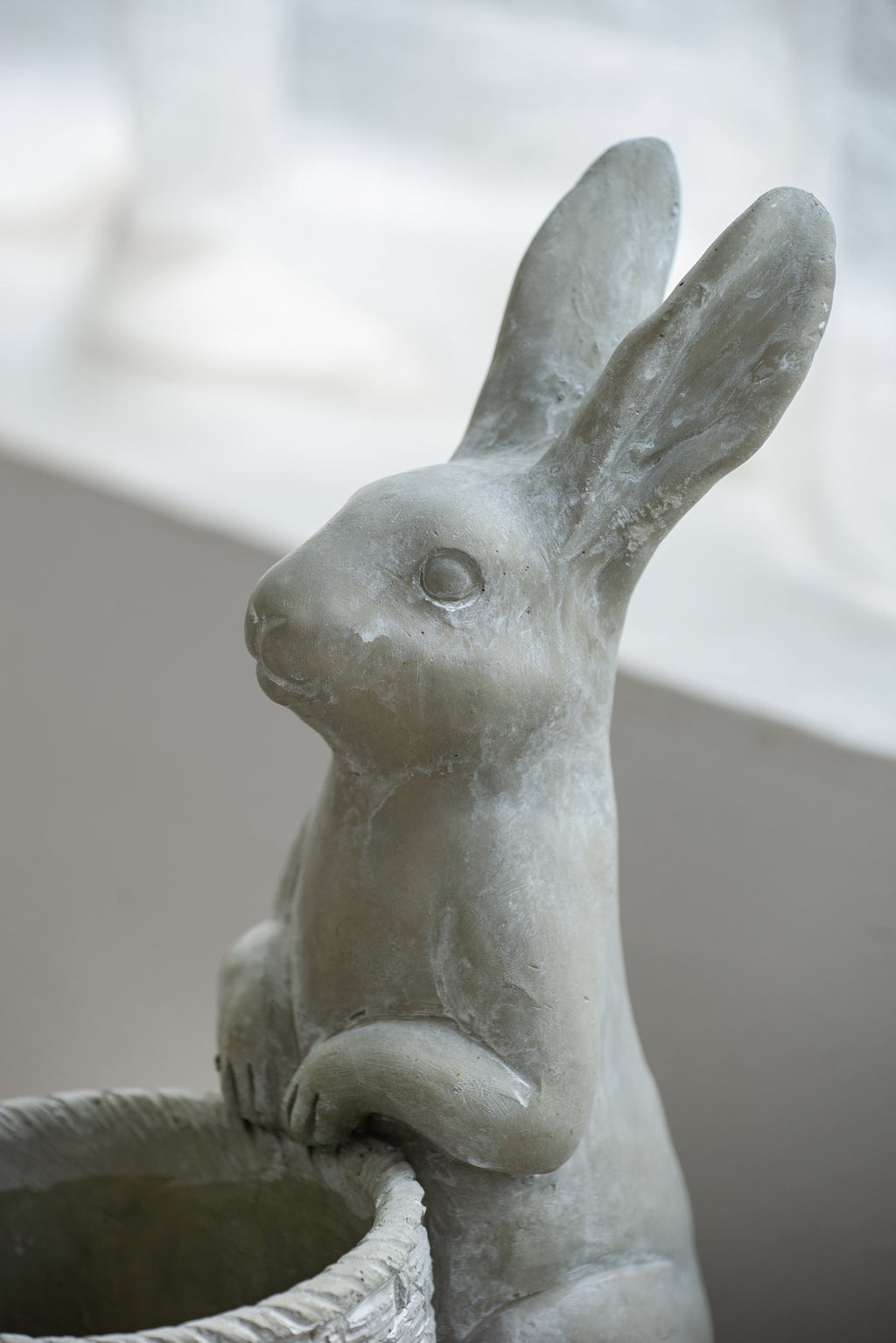 Meridian Trade Co Decorative Cement Rabbit Planter, view 2