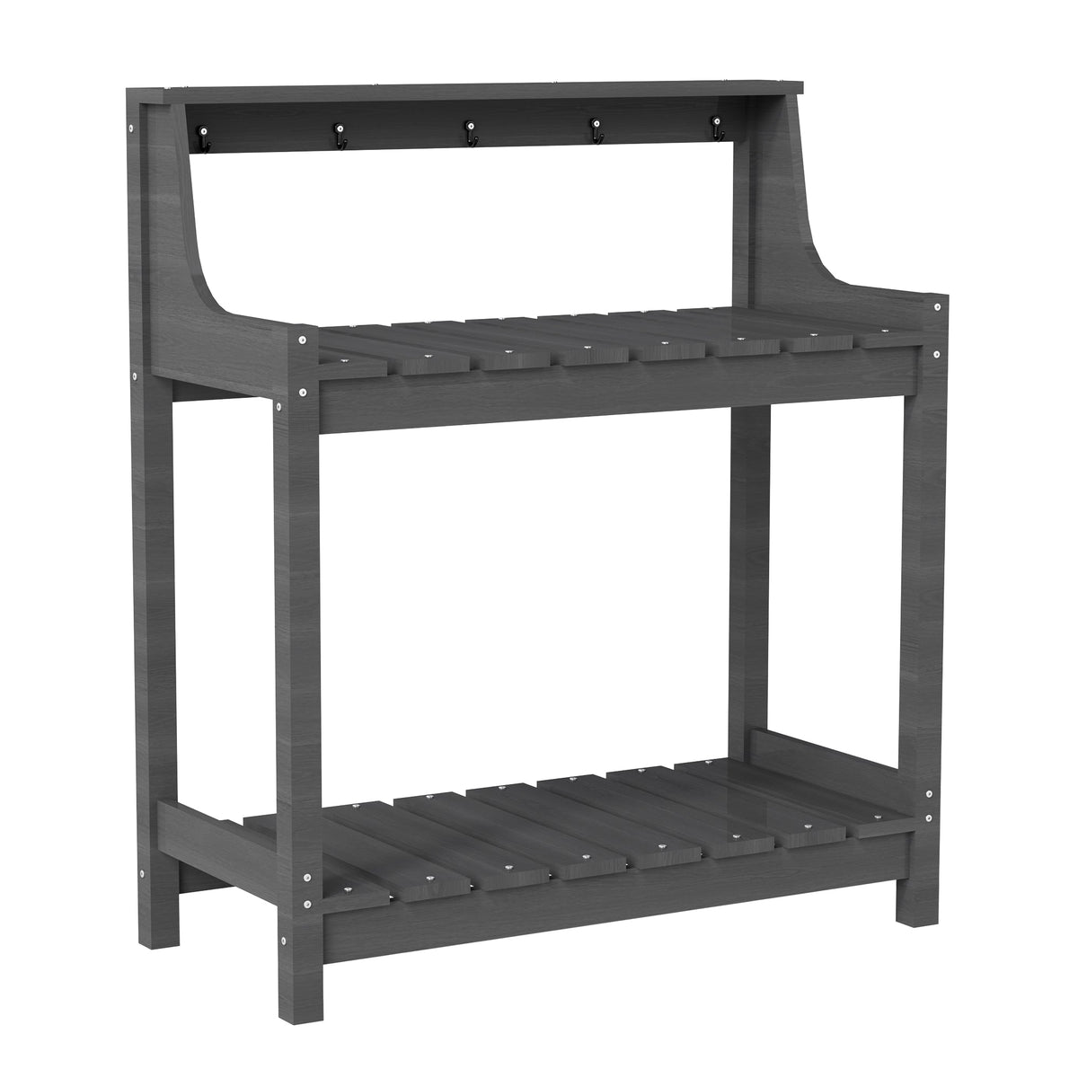 Potting Benches for Outside, HDPE Garden Potting Table with Storage, view 5