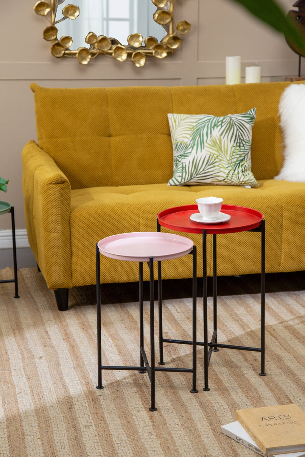 Set of 4 multicolor nesting plant stands, view 9