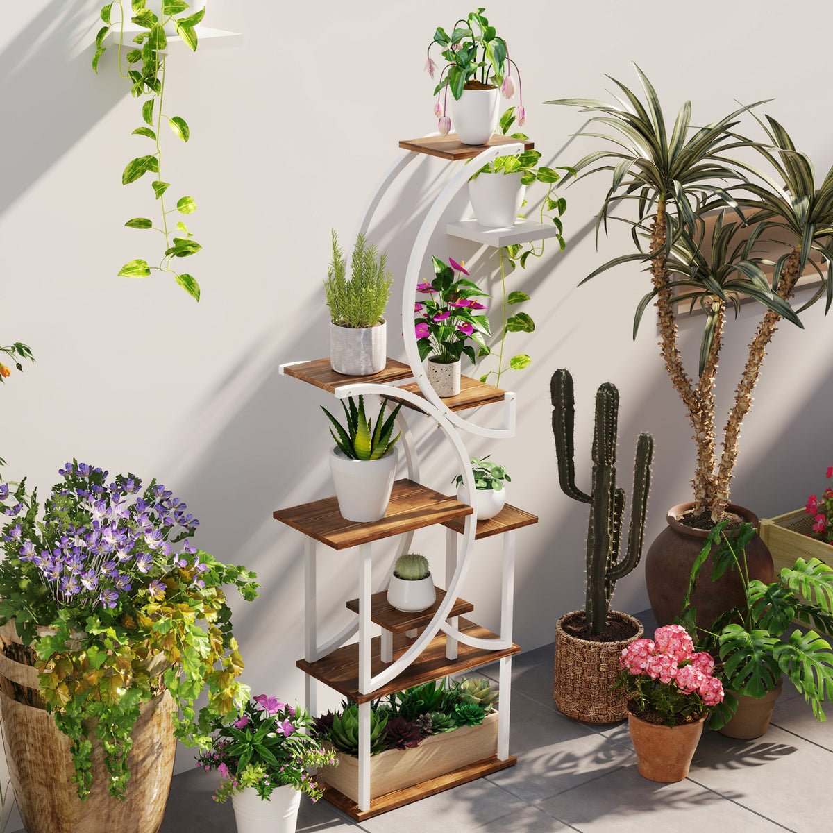 Outsunny 8-tier S-shaped plant stand, view 4