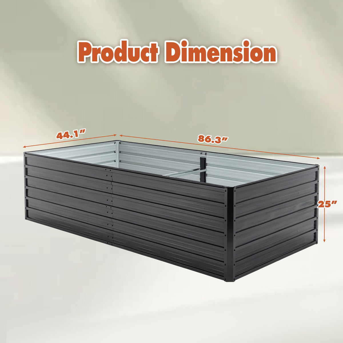Metal Raised Garden Bed Outdoor 7.2x3.6x2 FT Galvanized Raised Garden Bed Kit, view 2