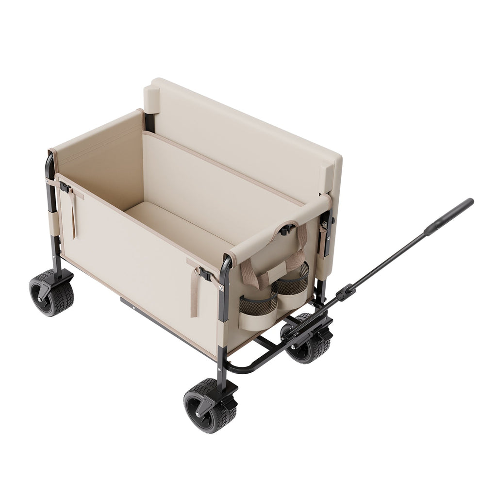 Foldable Steel Garden Wagon Cart with Bench Conversion - Q235 Steel & Oxford, view 9