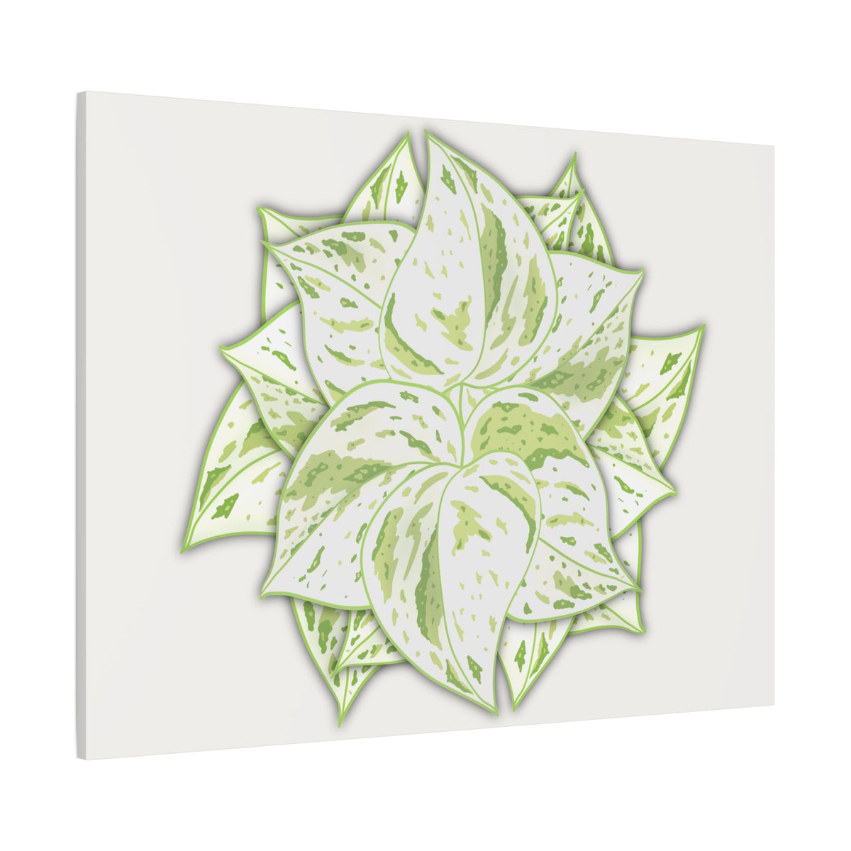 Snow Queen Pothos Canvas Print – Botanical Wall Art