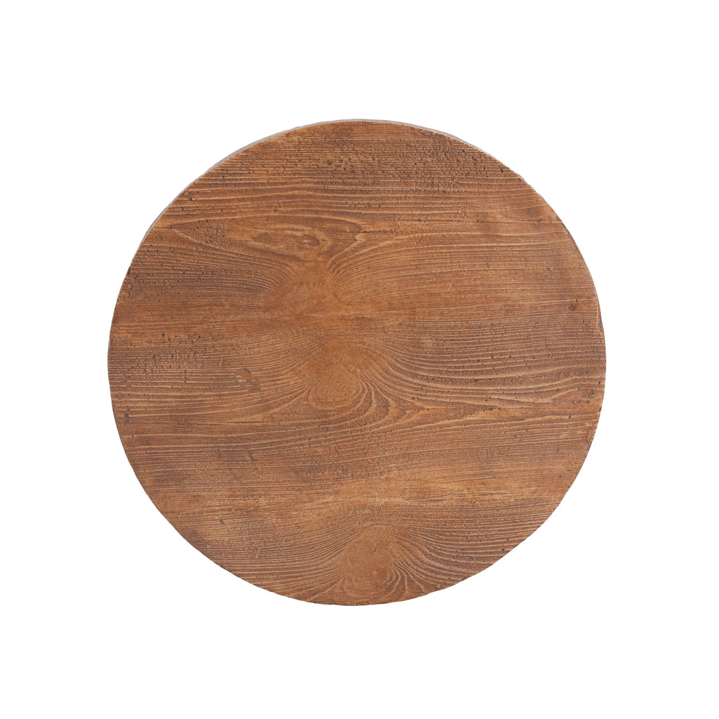Iris Outdoor Patio Three-Legged Wood-Grain Side Table, view 12