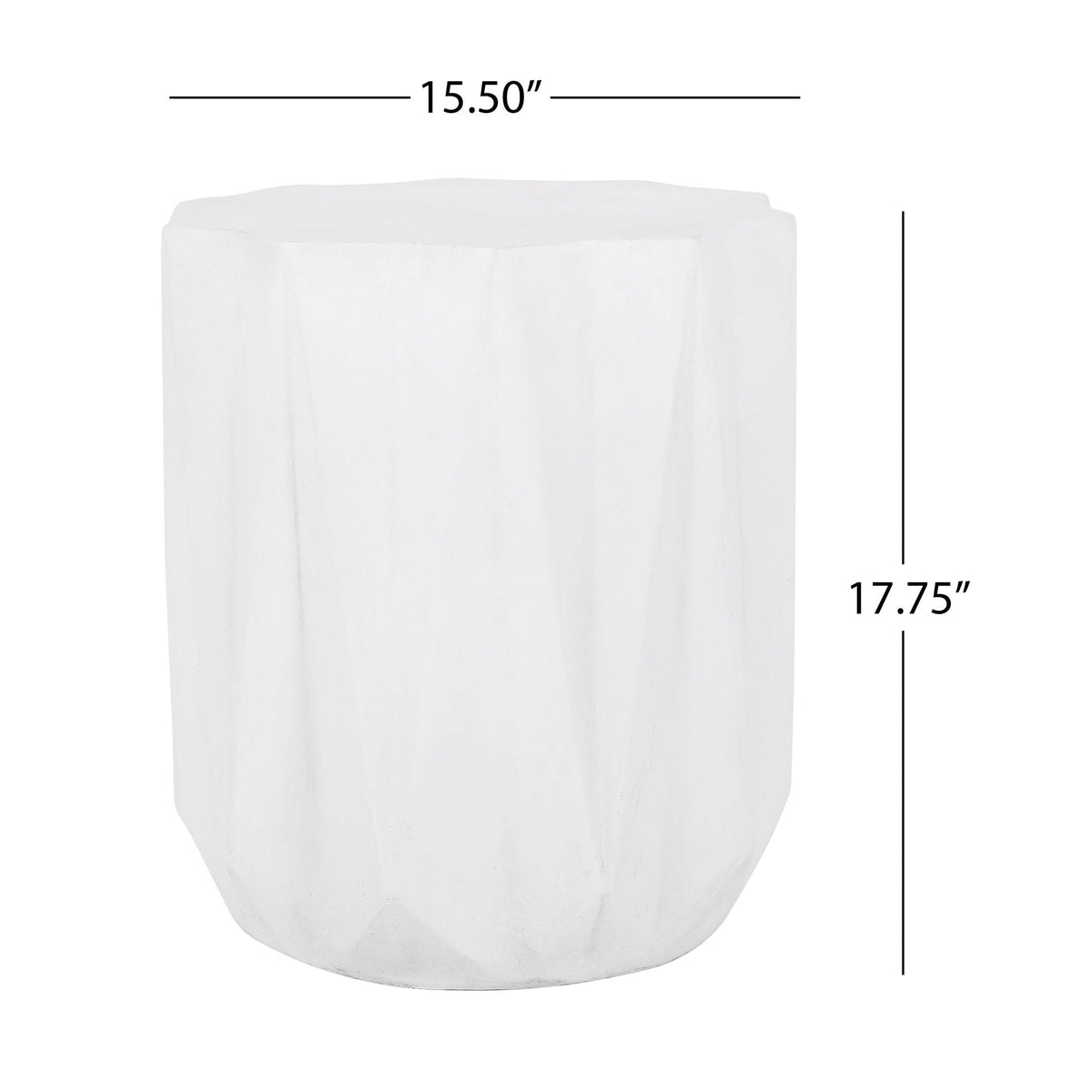 Star-Top Outdoor Lightweight Concrete Side Table – Antique White, view 3