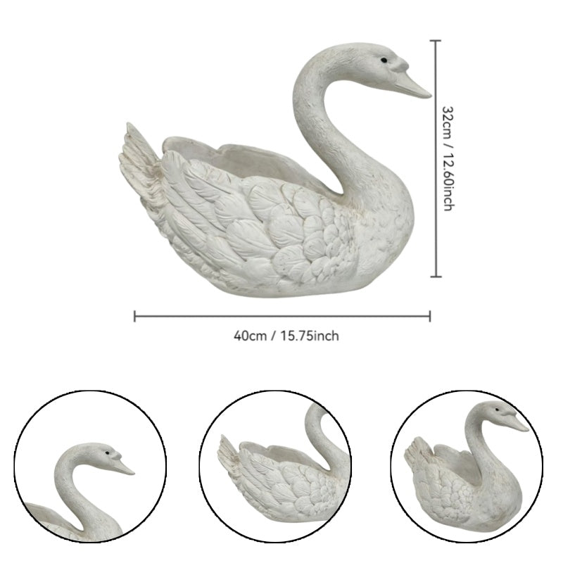 12.6'' Tall Swan Sculpture Planter, view 10