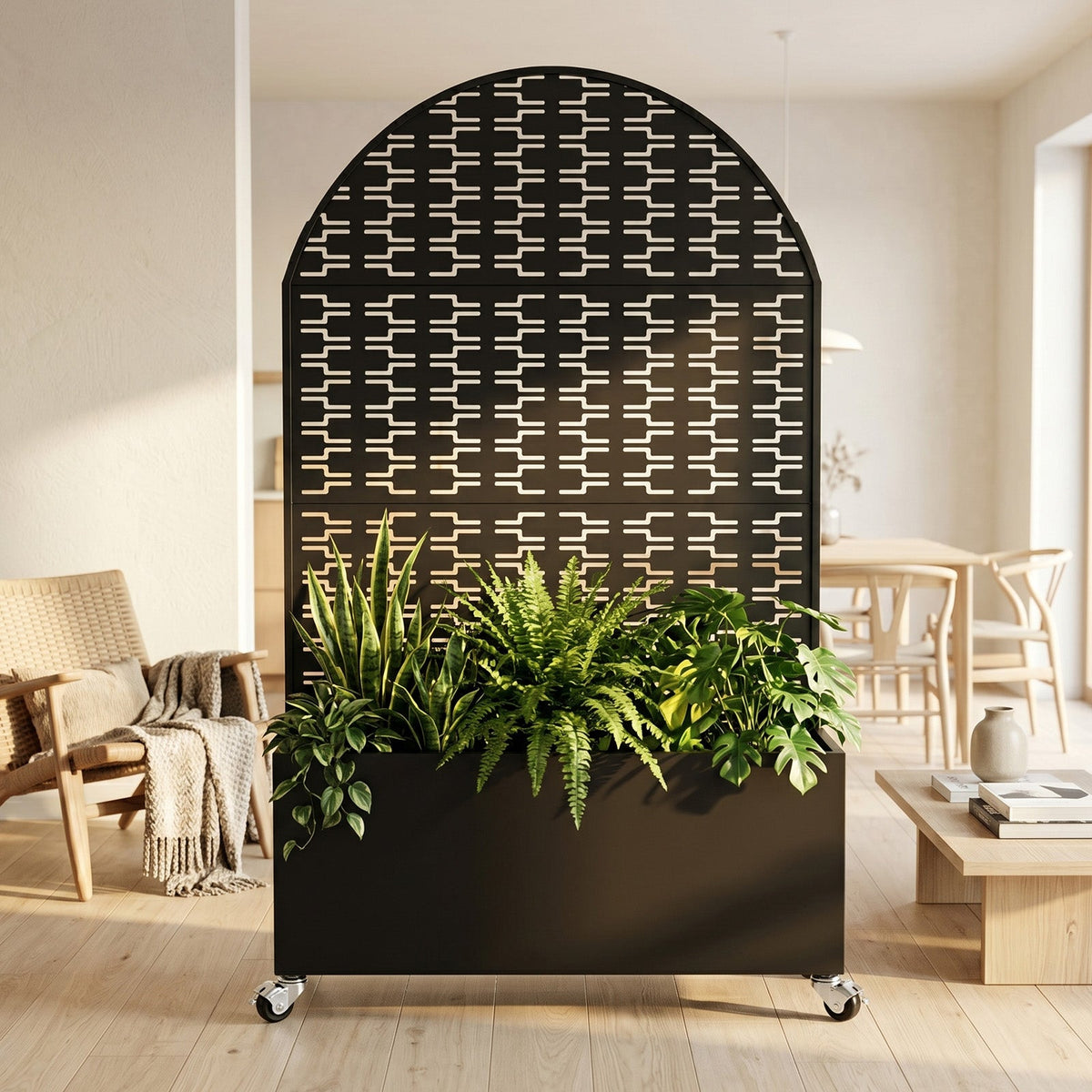 Arched Decorative Privacy Screen with Planter Box, view 4