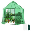 6.5 x 5.6 x 6.2 FT Mini Walk-in Greenhouse Portable Outdoor Warm House for Winter with PE Cover-Green, view 3
