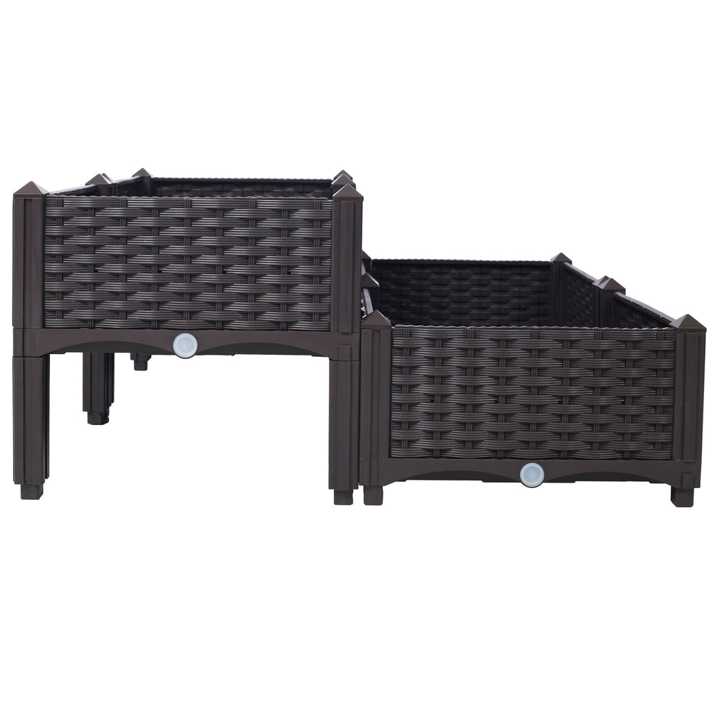 4 Piece Raised Garden Bed with Legs and Self-Watering Feature - Polypropylene, view 6