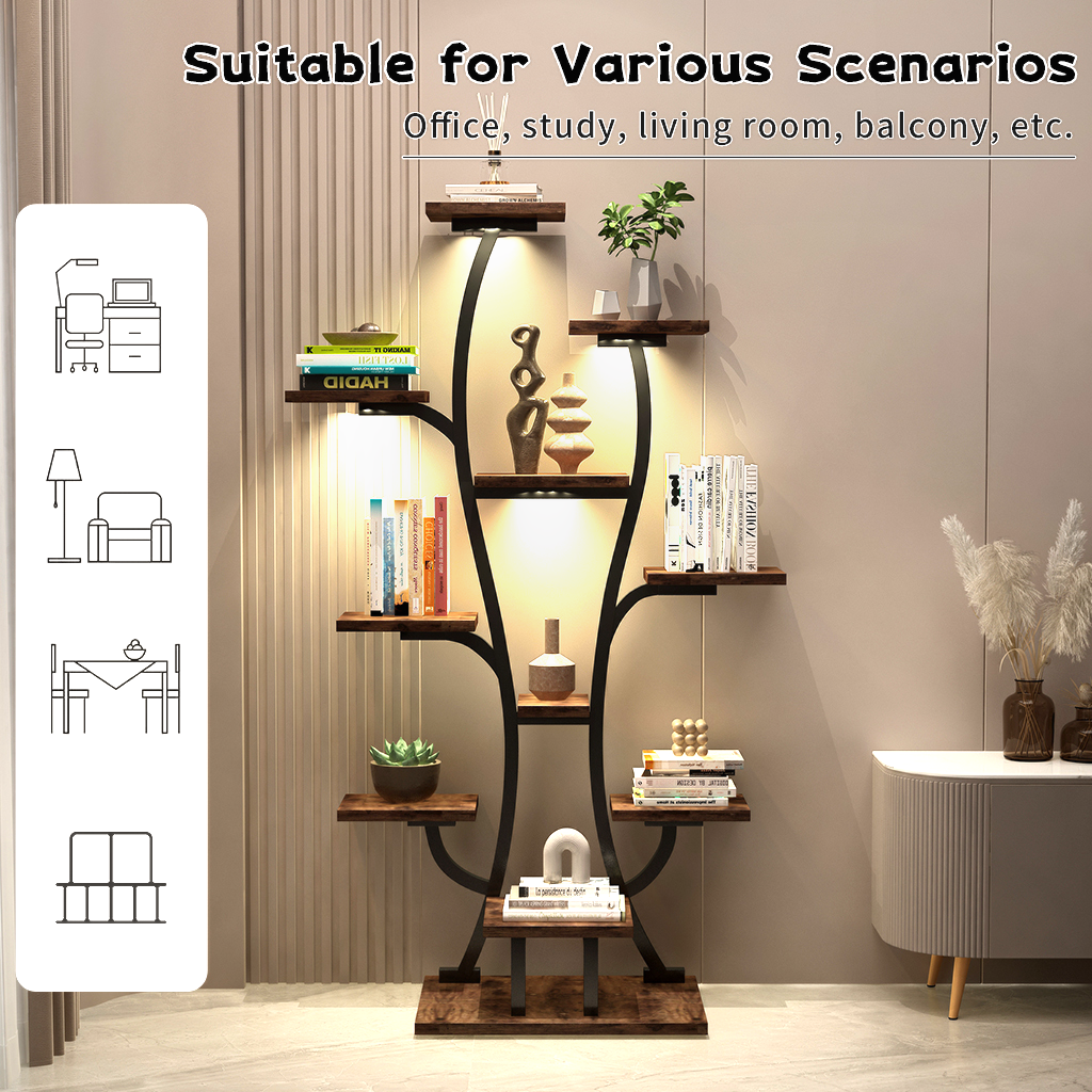 Vase-shaped plant stand with grow lights, view 5