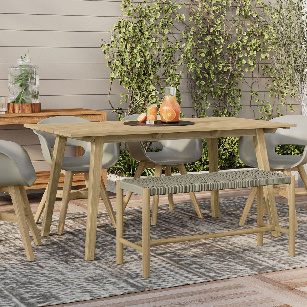 Dahlia - Outdoor Indoor Contemporary Bench, view 4