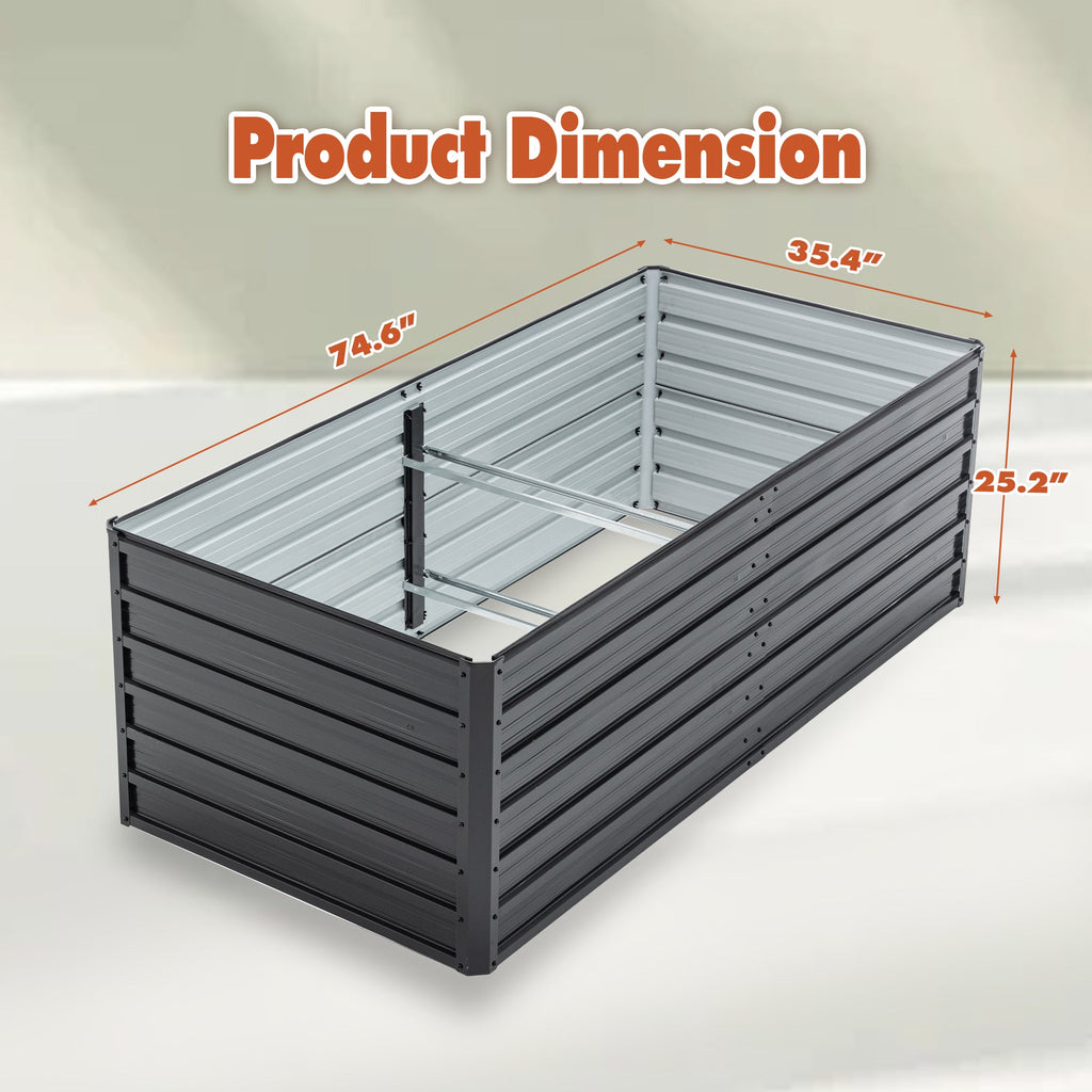 2-Pack 6x3x2 FT Galvanized Metal Raised Garden Beds, view 2