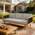 Three-Seater Outdoor Daybed - Acacia Wood Teak Finish Frame, view 2