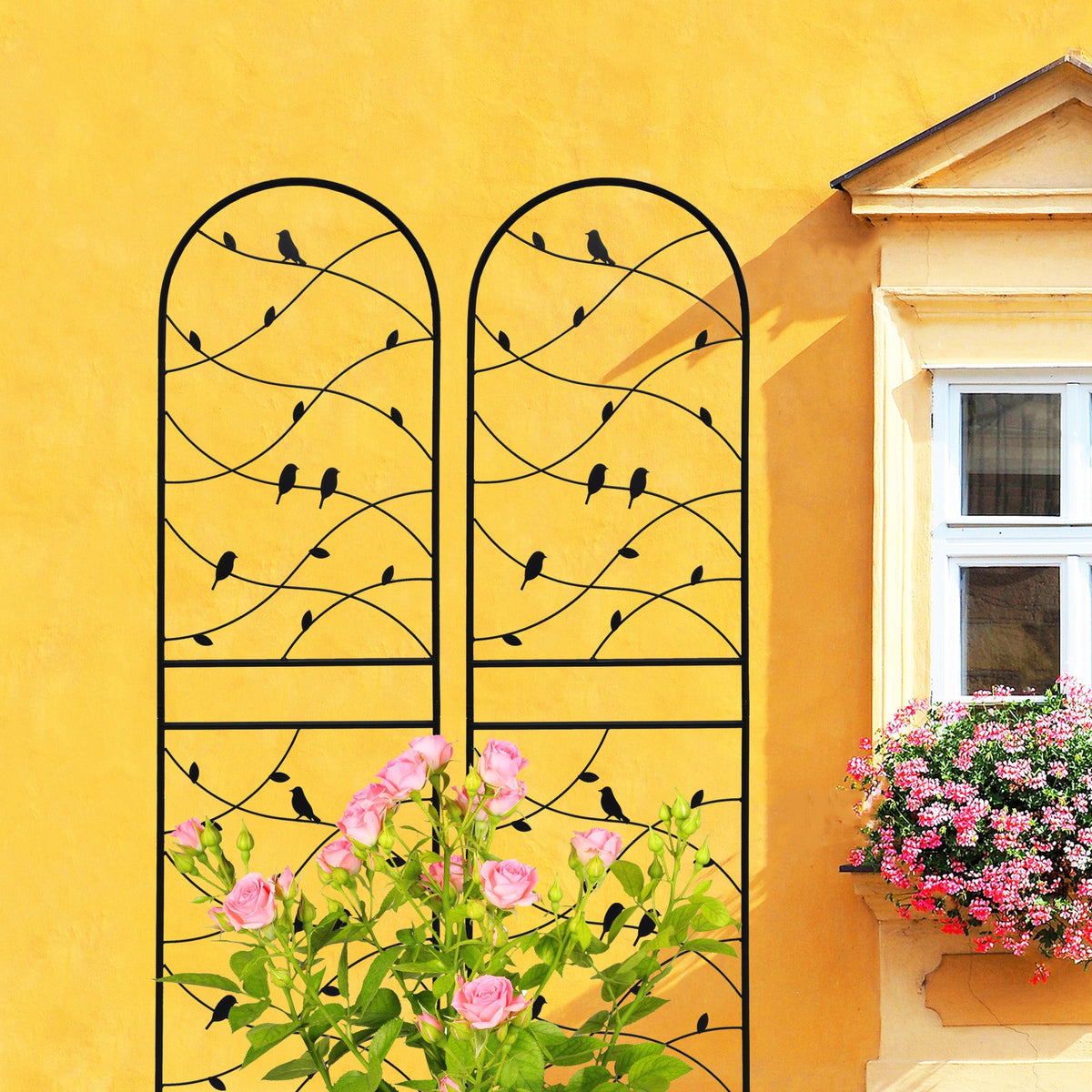 2 Pack Metal Garden Trellis 71" x 19.7" Rustproof Outdoor Plant Support, view 8