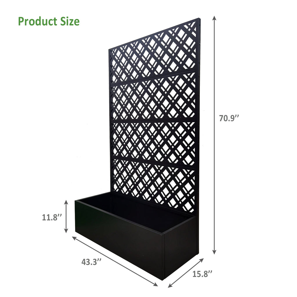 Metal Planter Raised Garden Bed with Trellis, view 5