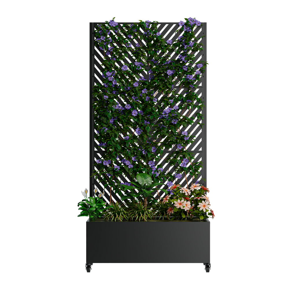 Raised Planter Box with Trellis for Vines & Vegetables – 73" Tall