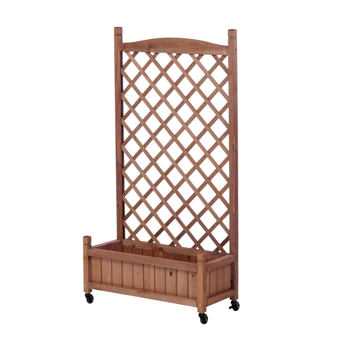Raised Garden Bed With Trellis 2 Pack, Outdoor Planter Box & Plant Stand With Climbing Racks - Brown, view 5