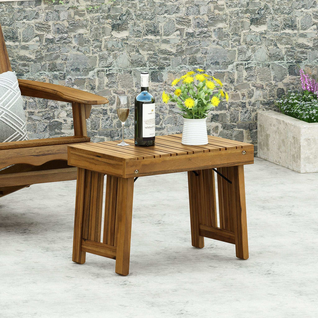 Temptation Outdoor Foldable Side Table With Slat Design, view 5