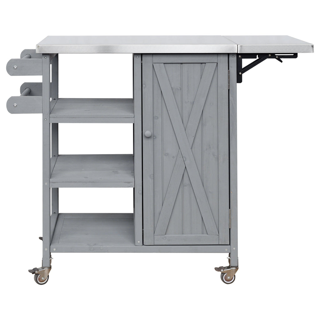 Foldable Outdoor Kitchen Island Patio Kitchen Cart, view 5