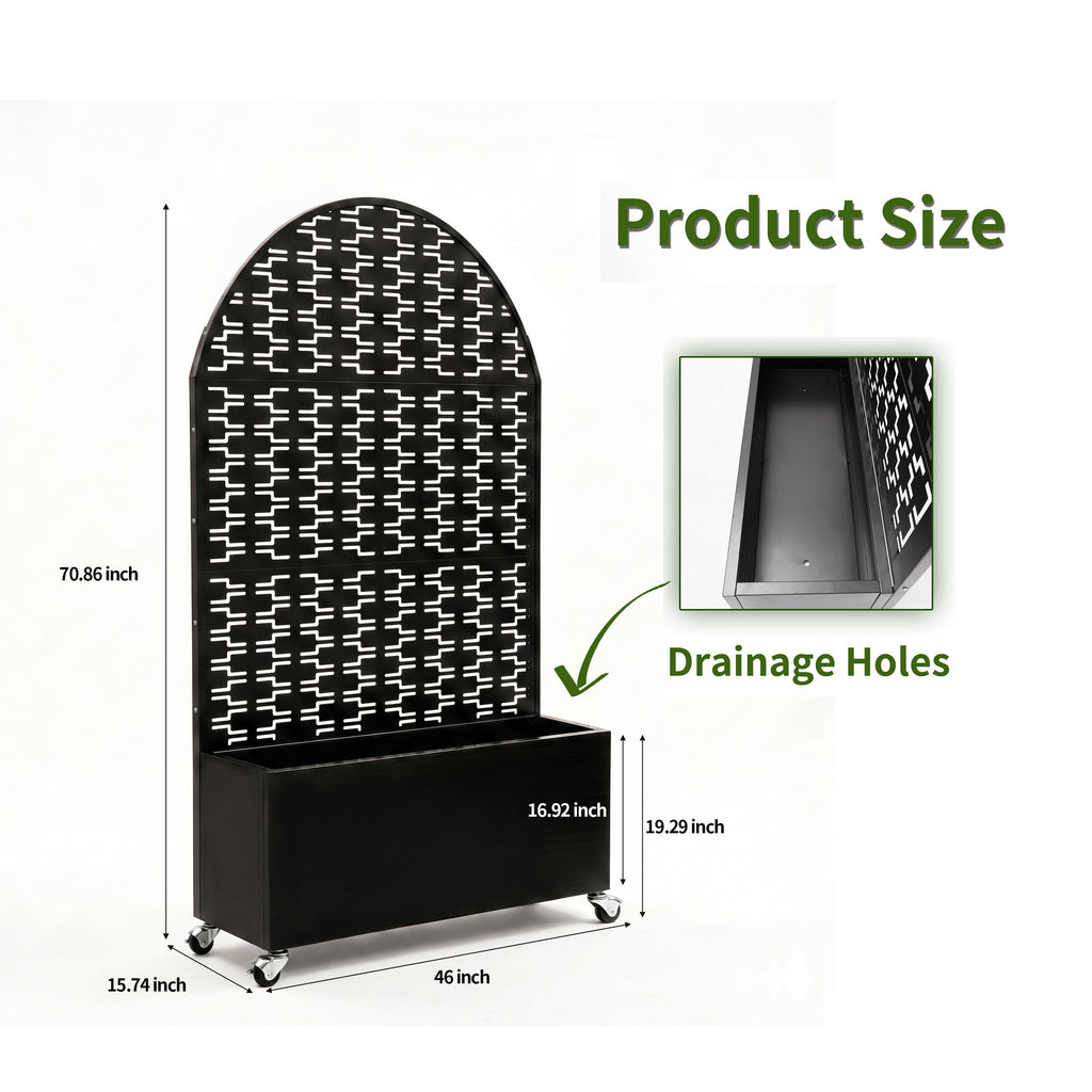 Arched Decorative Privacy Screen with Planter Box, view 6