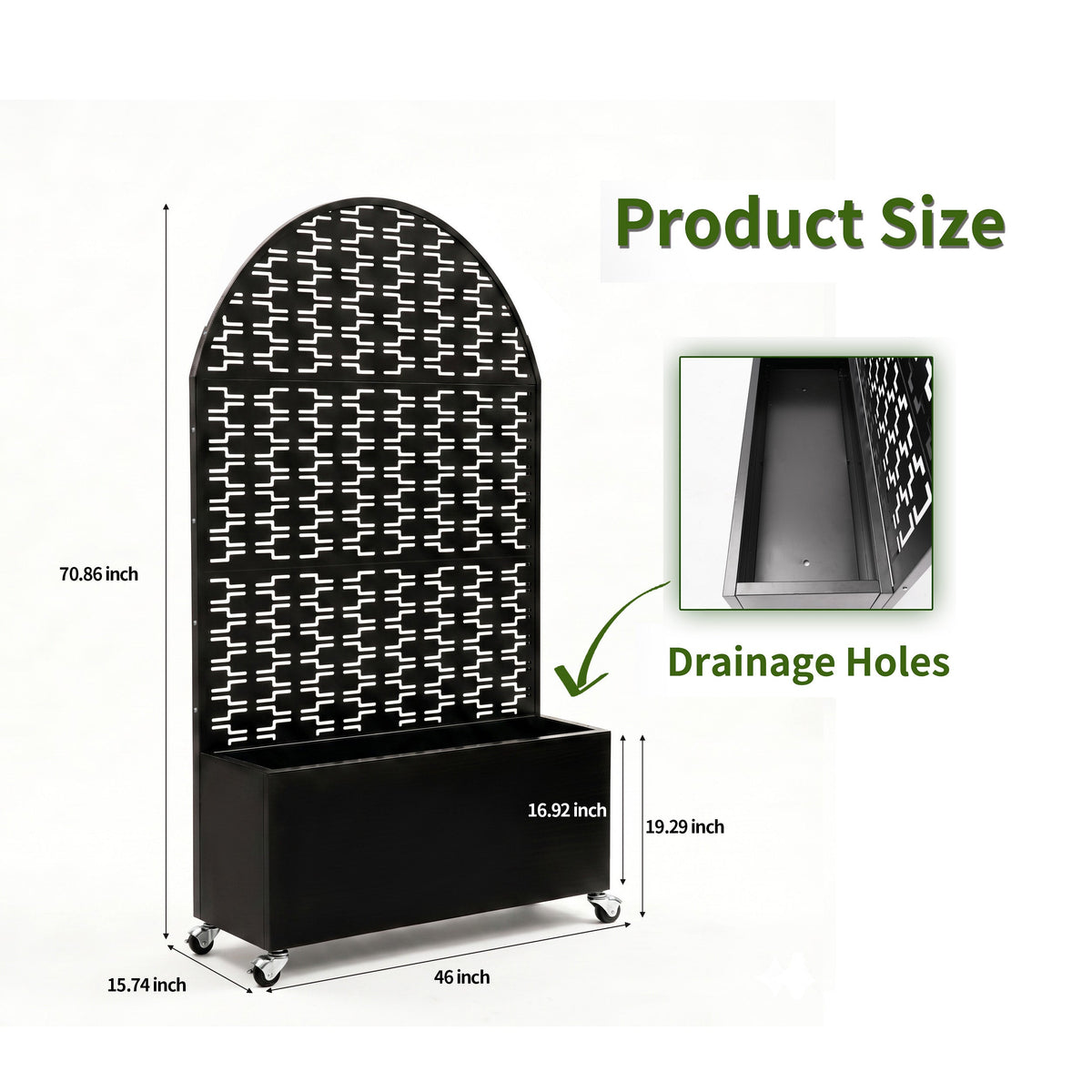 Arched Decorative Privacy Screen with Planter Box, view 6