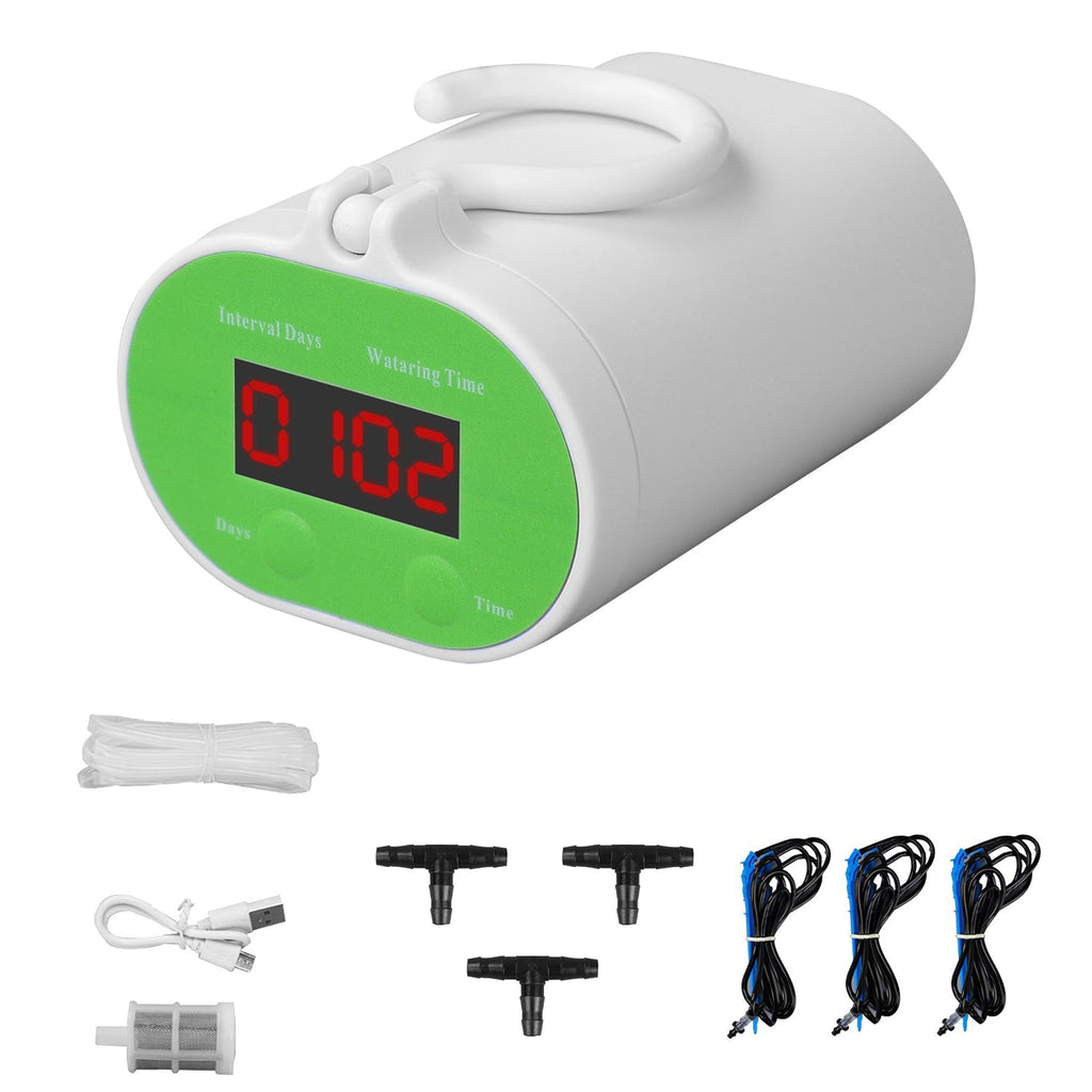 Automatic Watering System Kit With Timer Pump Device For 12Plants Rechargeable Battery Programmable Plant